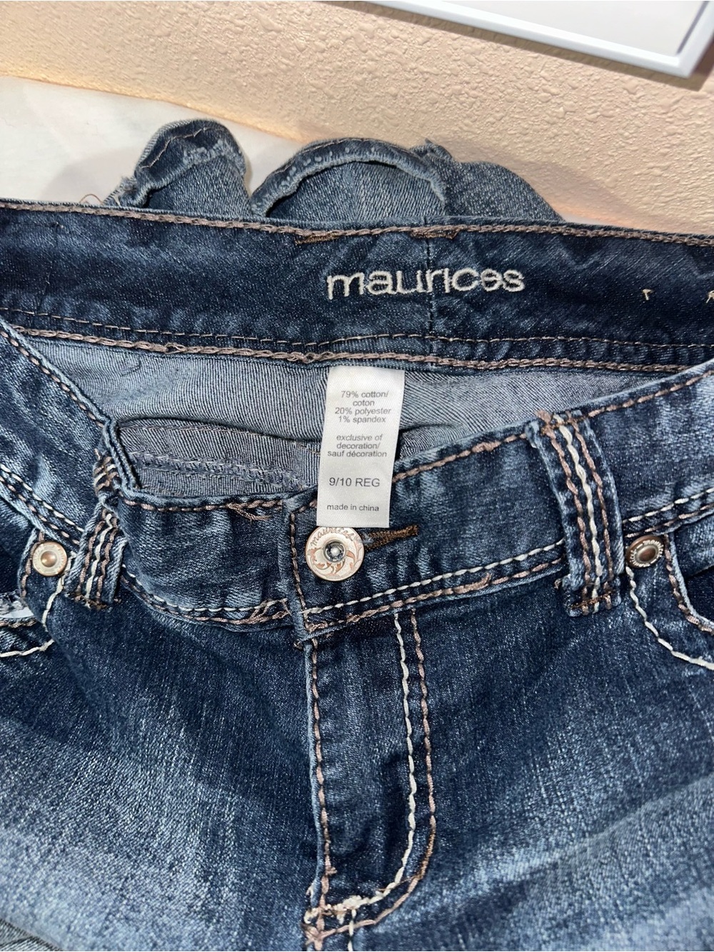 Maurices Distressed Mid-Blue Denim Jeans